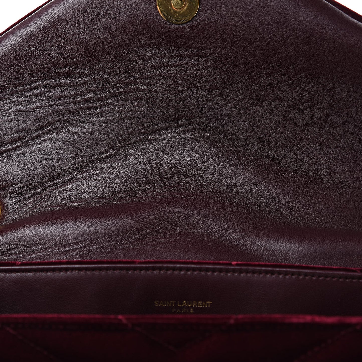 Velvet Y Quilted Monogram Small Loulou Chain Satchel Burgundy