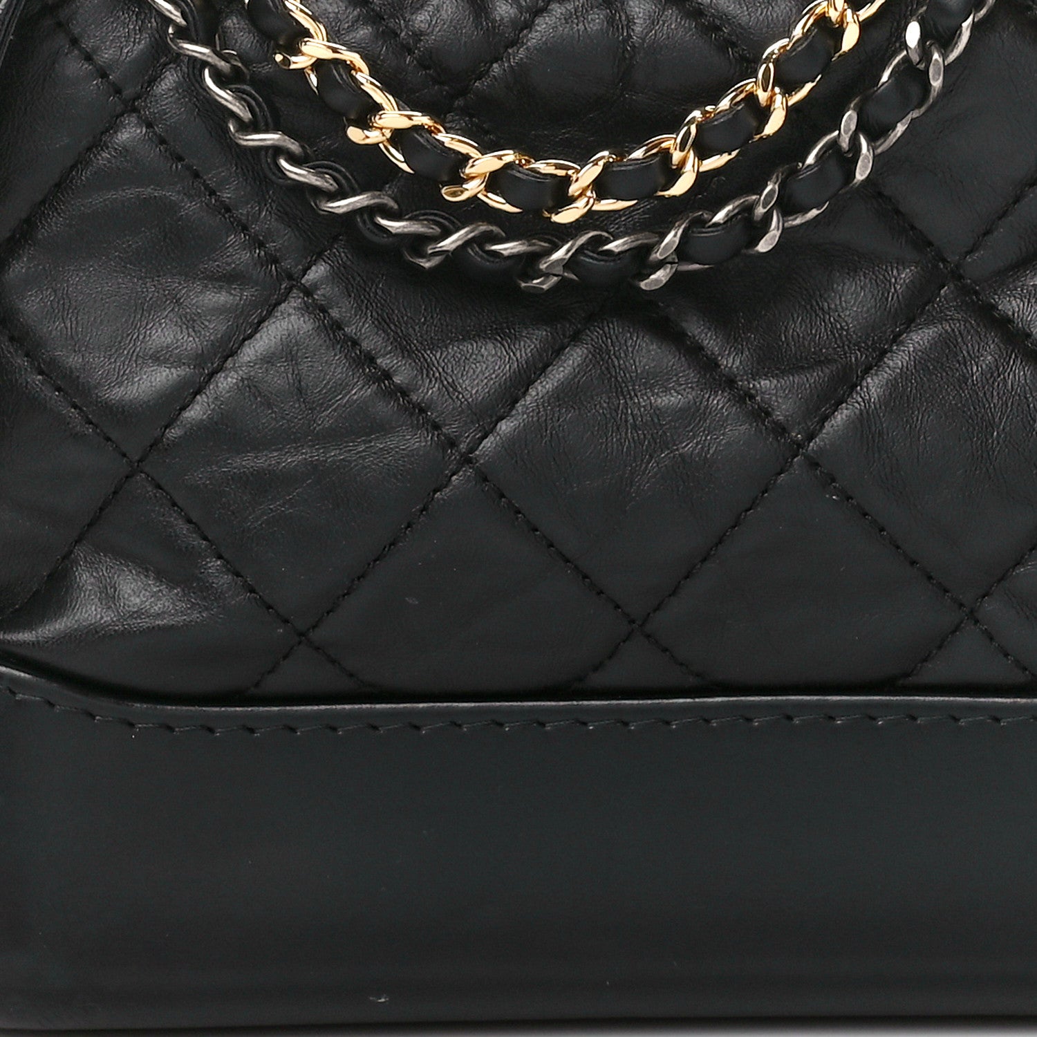 Chanel Aged Calfskin Quilted Small Gabrielle Hobo Black 9 of 12
