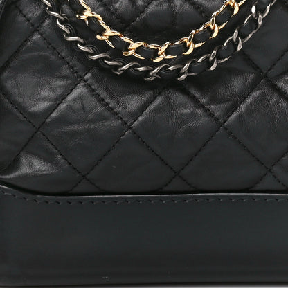 Chanel Aged Calfskin Quilted Small Gabrielle Hobo Black 9 of 12