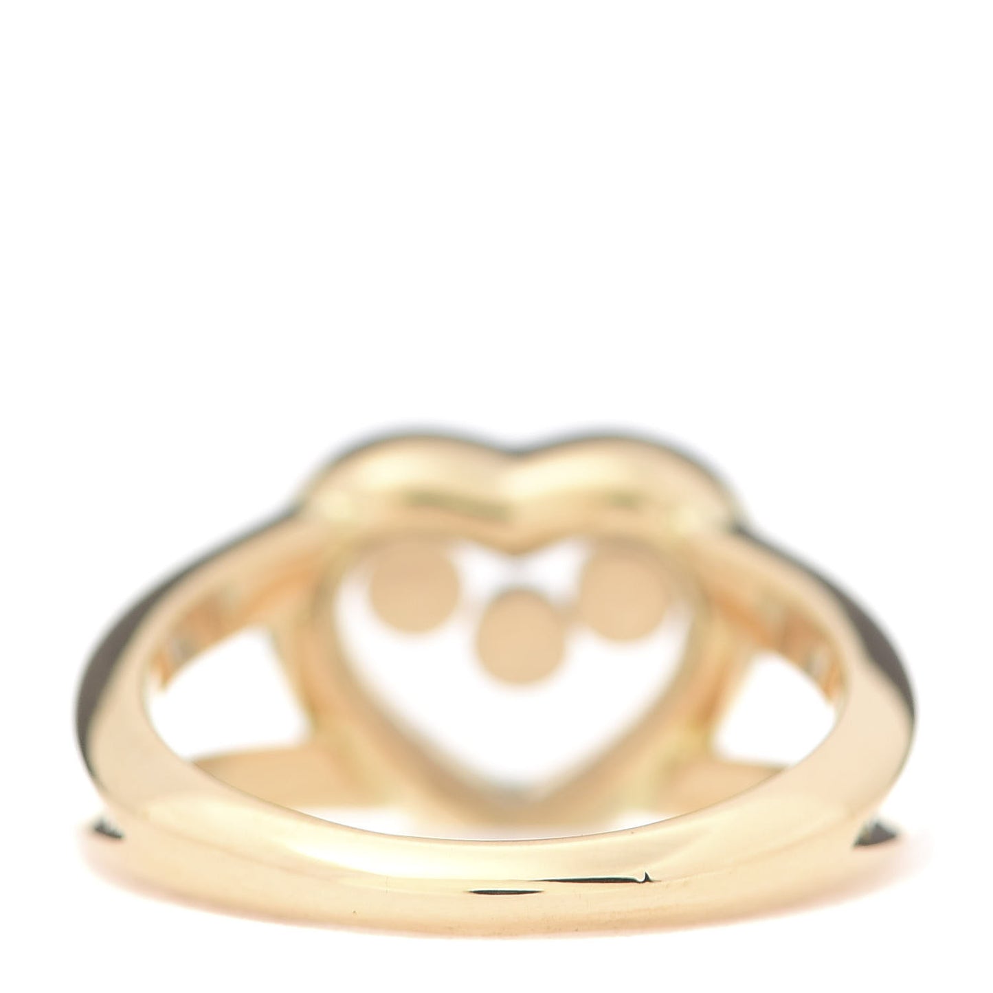 18K Yellow Gold Diamond 3 Happy Diamond Heart Ring 48 4.5