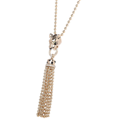 Cartier 18K Yellow Gold Diamond Tsavorite Onyx Black Lacquer Panthère De Necklace 4 of 8