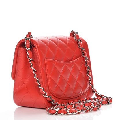 Chanel Lambskin Quilted Mini Square Flap Red 3 of 8