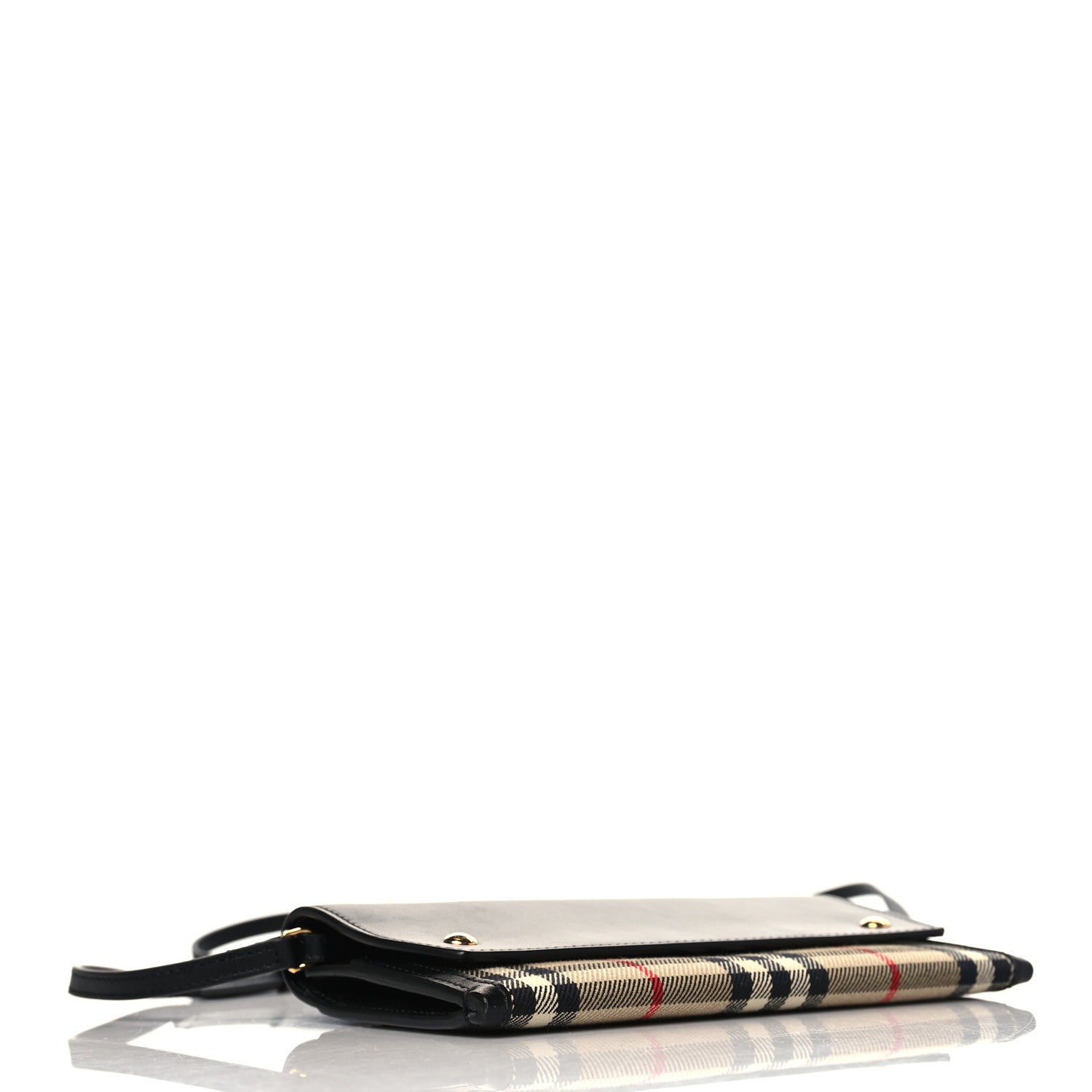 Burberry Calfskin Vintage Check Phone Pocket Crossbody Archive Beige Black 4 of 8