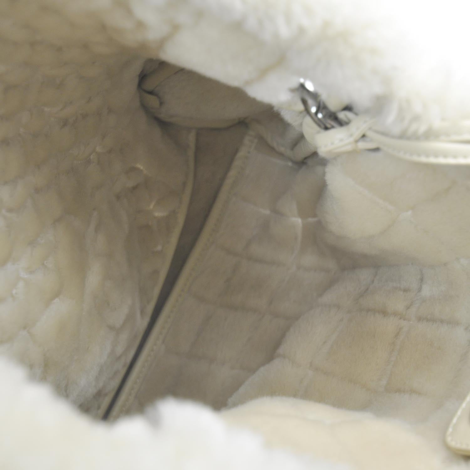 Chanel Suede Sherpa Shoulder Bag w Cosmetic Pouch 6 of 9