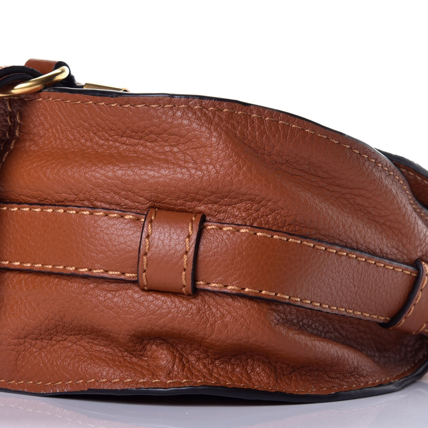 Calfskin Mini Marcie Round Crossbody Bag Caramel