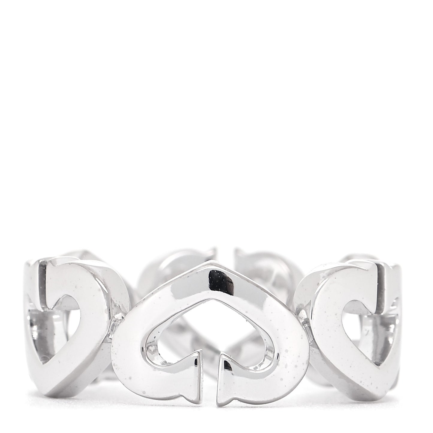 18K White Gold Diamond Hearts and Symbols Ring 49 4.75