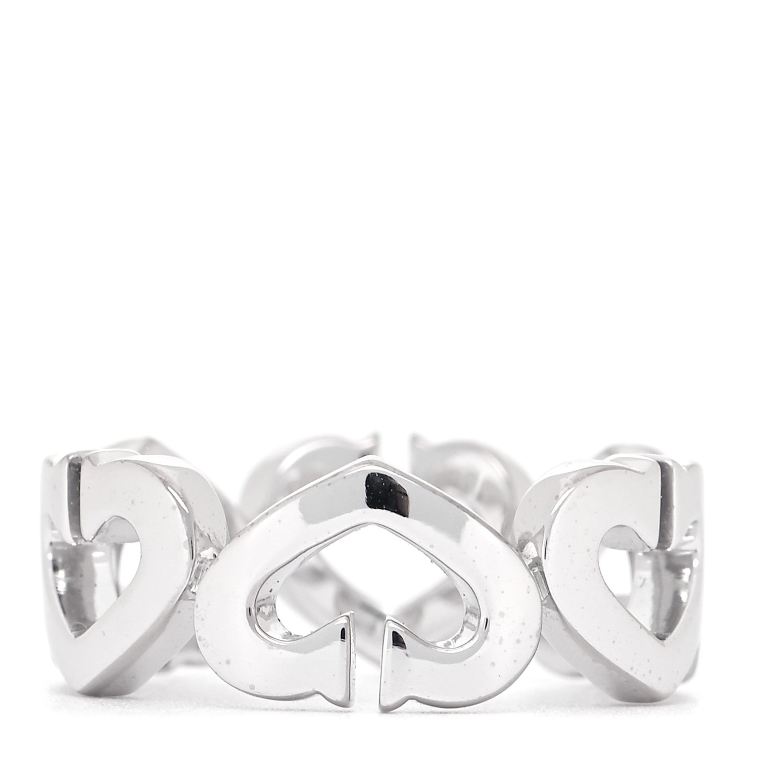 Cartier 18K White Gold Diamond Hearts and Symbols Ring 49 4.75 3 of 4