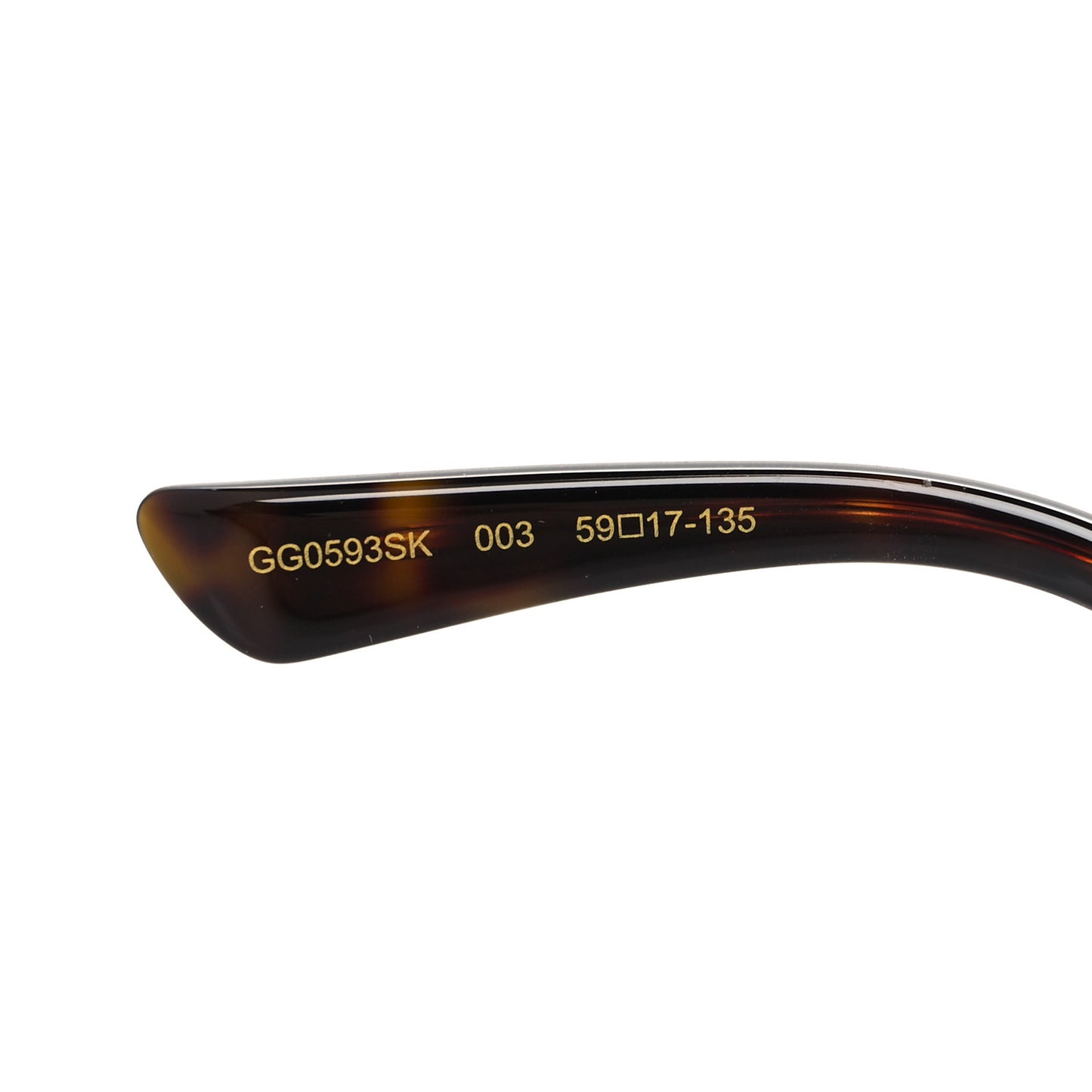 Metal Square Frame GG0593SK Sunglasses Ivory Gold Brown