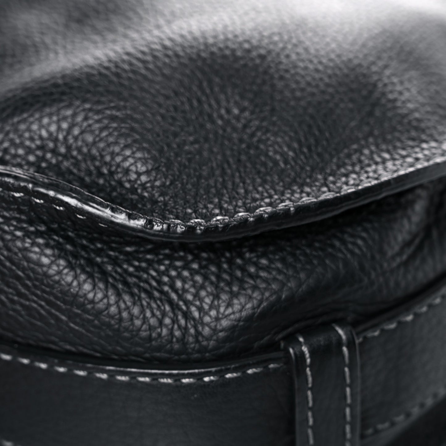 Calfskin Medium Marcie Round Crossbody Bag Black