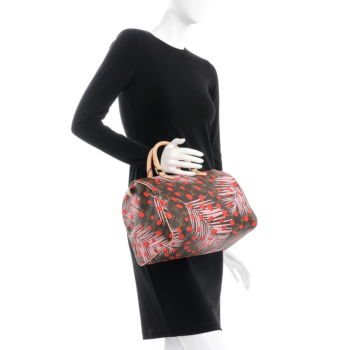 Monogram Jungle Dots Speedy 30 Sugar Pink Poppy