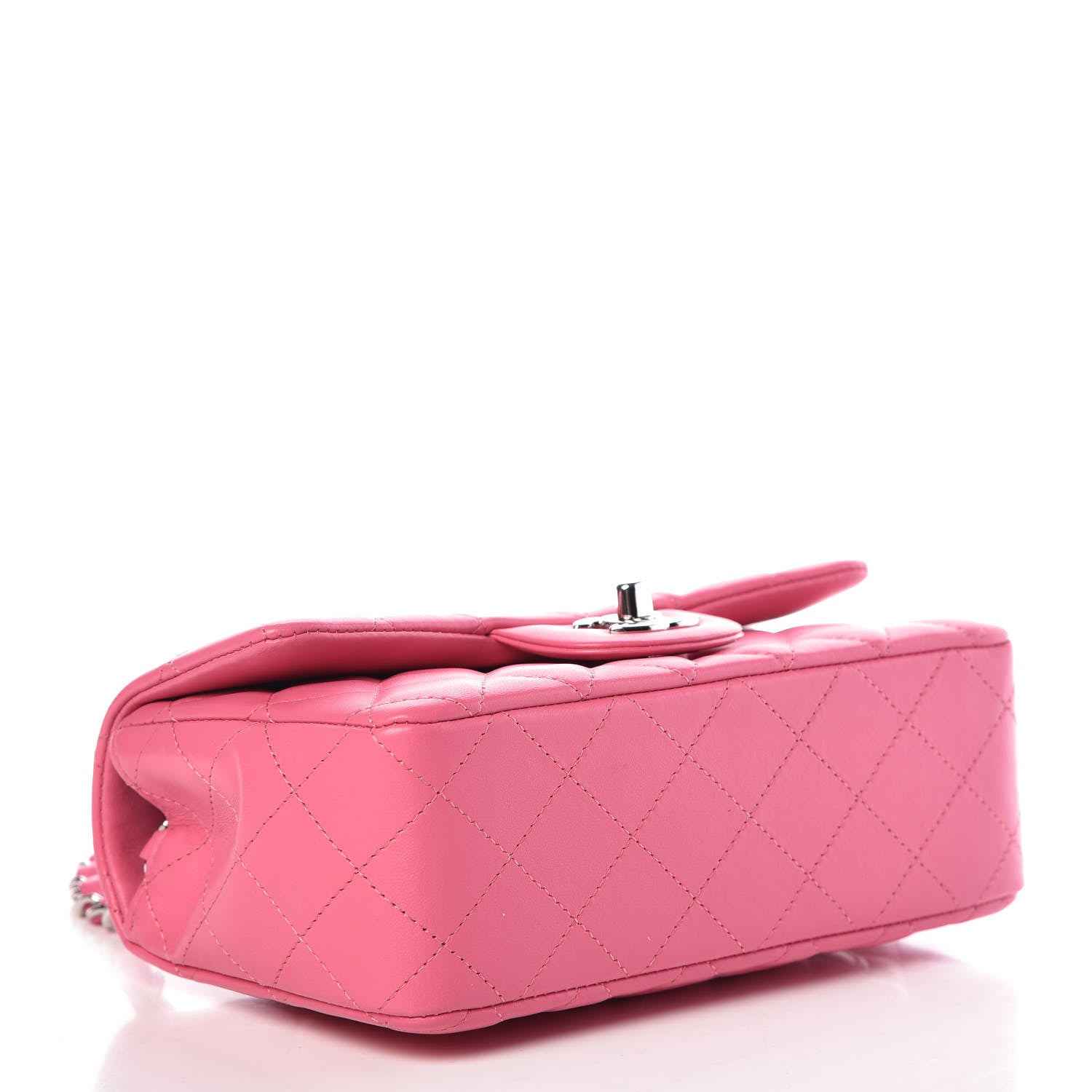 Chanel Lambskin Quilted Mini Rectangular Flap Dark Pink 4 of 10