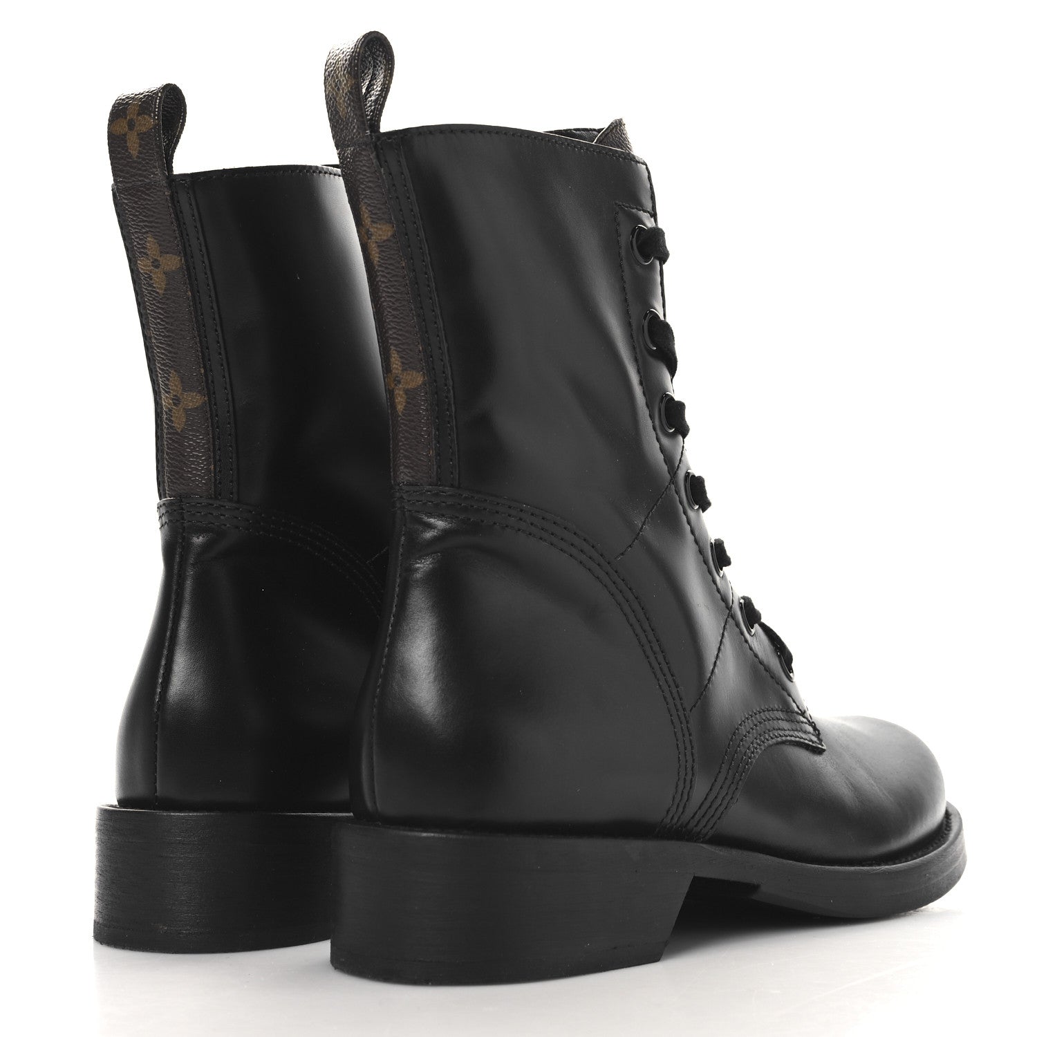 Louis Vuitton Calfskin Monogram Metropolis Flat Ranger Boots 39 Black 5 of 9