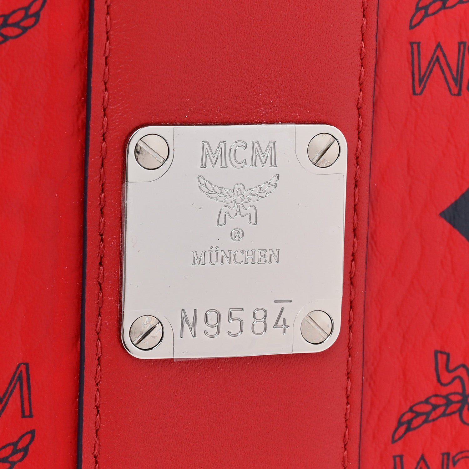 MCM Visetos Medium Liz Reversible Shopper Tote Candy Red 11 of 15