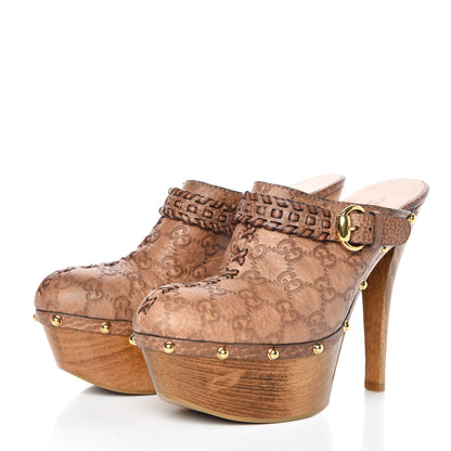 Gucci Guccissima Whipstitch Clogs 41 Tan 3 of 10
