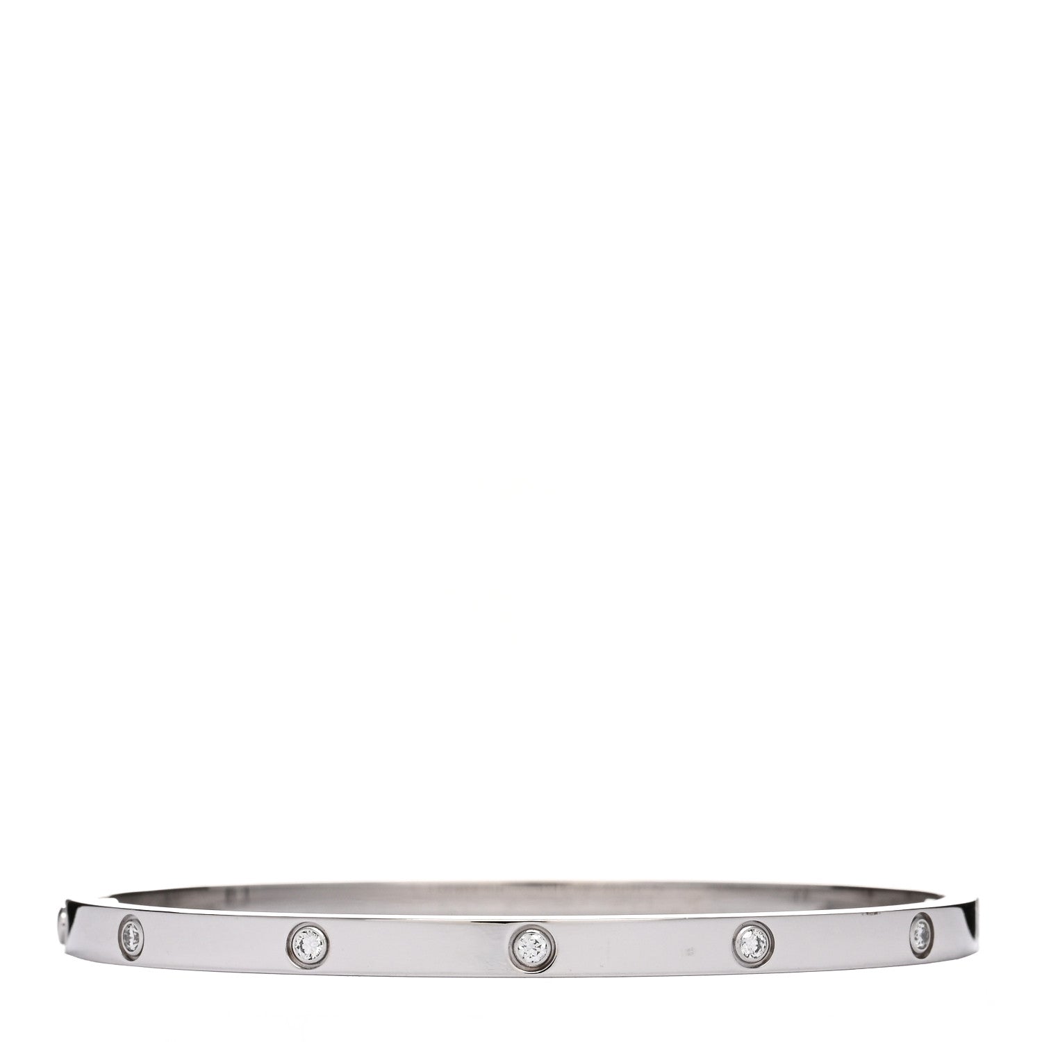 Cartier 18K White Gold 10 Diamond Small LOVE Bracelet 16 2 of 4