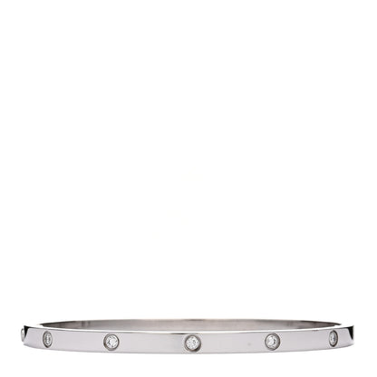 Cartier 18K White Gold 10 Diamond Small LOVE Bracelet 16 2 of 4