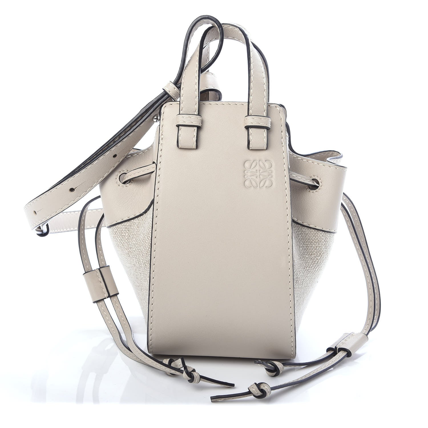 Loewe Calfskin Canvas Mini Hammock Shoulder Bag Natural Light Oat 1 of 10