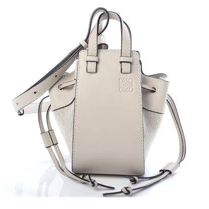 Loewe Calfskin Canvas Mini Hammock Shoulder Bag Natural Light Oat 1 of 10