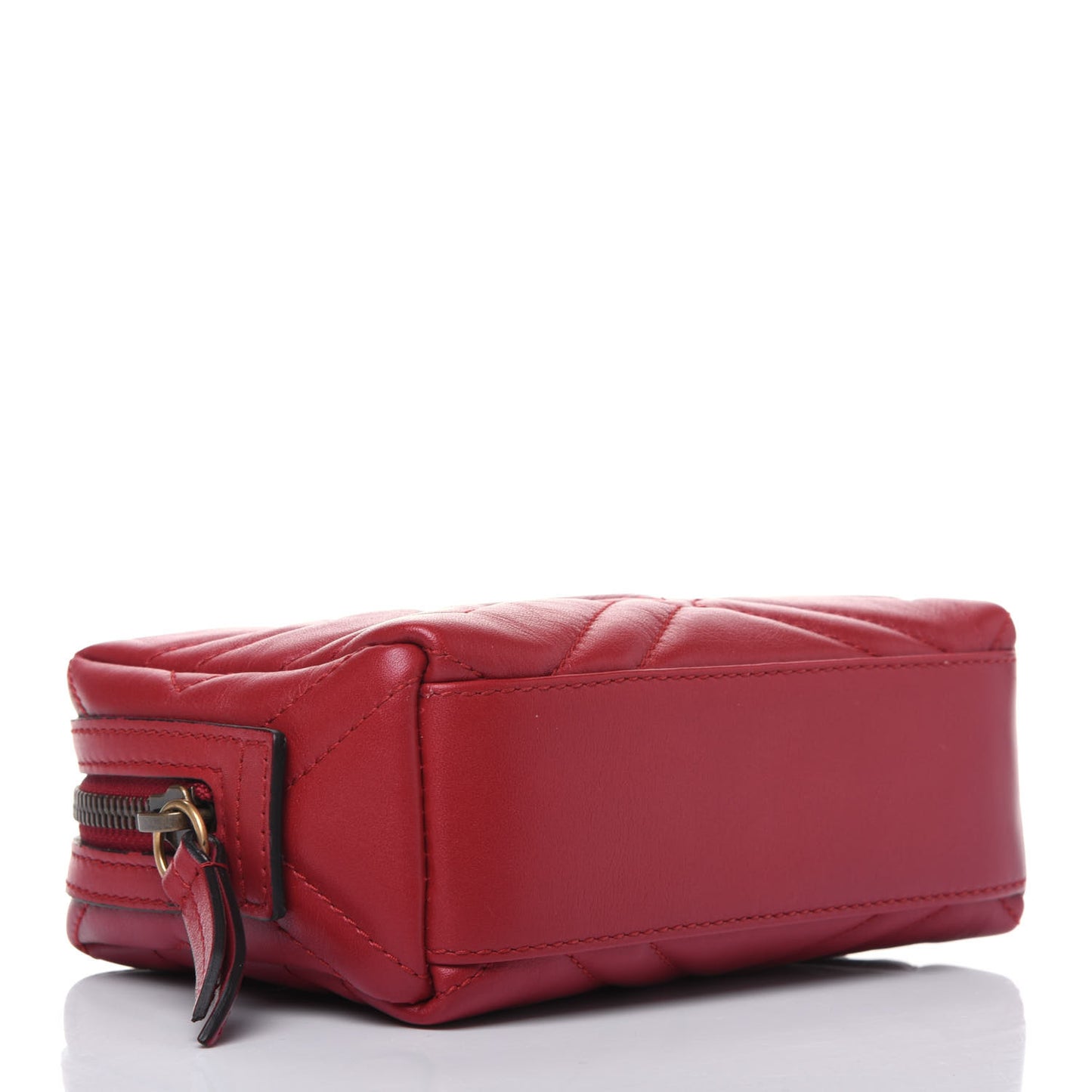 Calfskin Matelasse GG Marmont Cosmetic Case Hibiscus Red