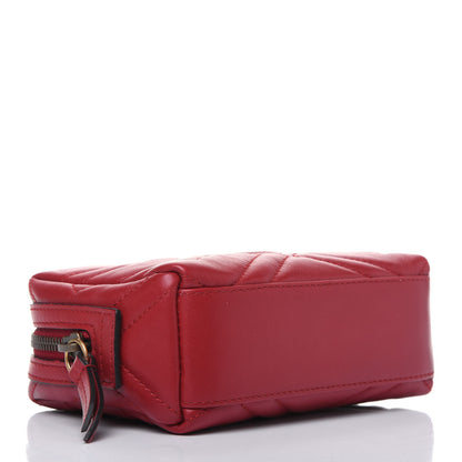 Gucci Calfskin Matelasse GG Marmont Cosmetic Case Hibiscus Red 4 of 12