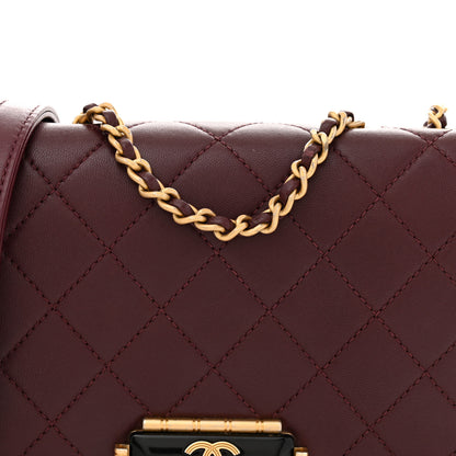 Chanel Calfskin Quilted Small Octagon CC Clasp Flap Bag Red Gold 8 of 11