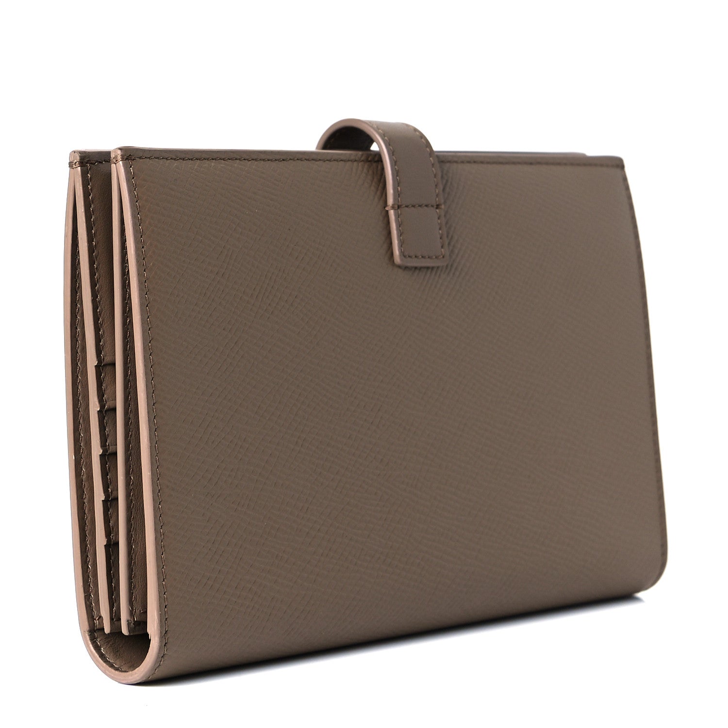 Celine Grained Calfskin Large Multifunction Strap Wallet Taupe 2 of 8