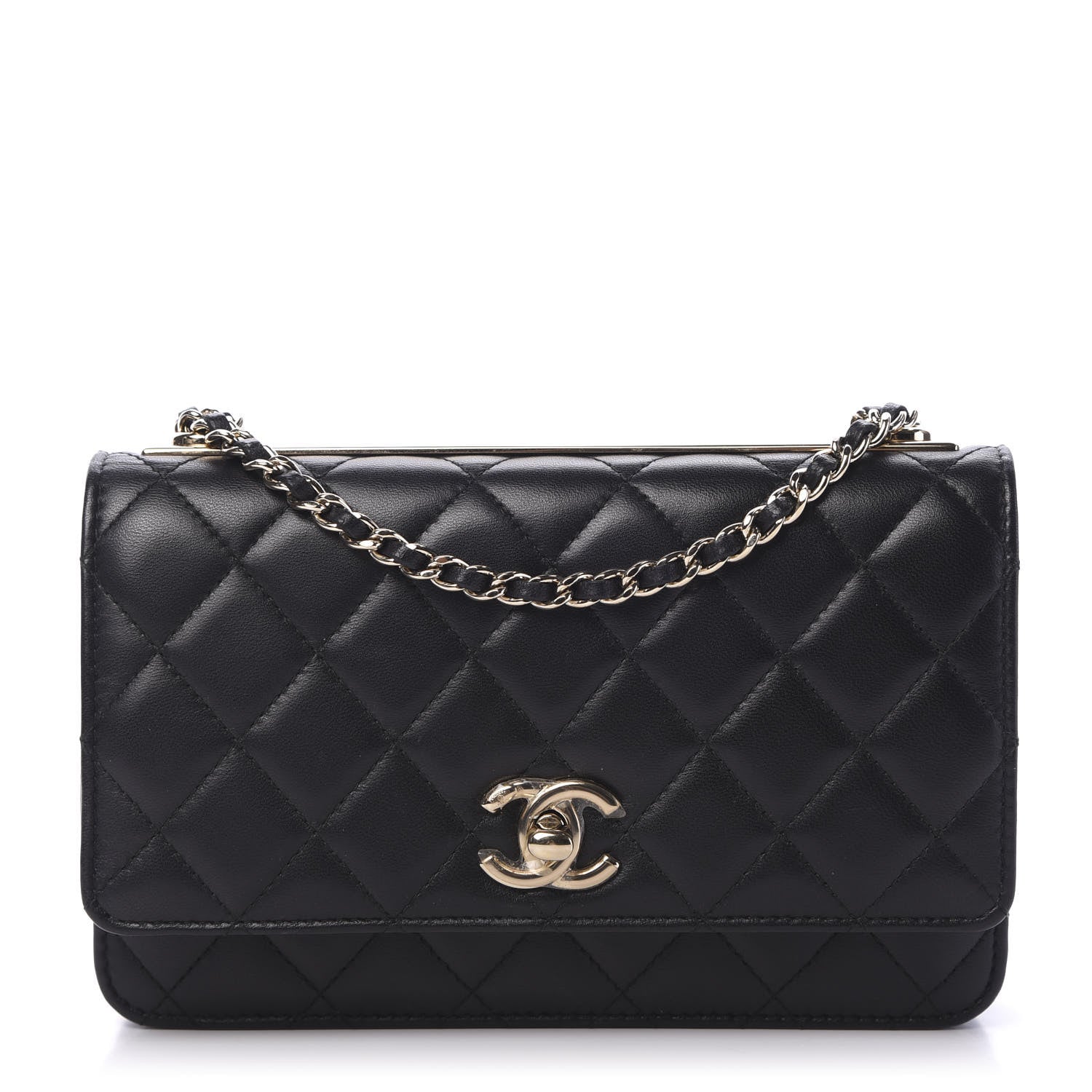 Chanel Lambskin Quilted Trendy CC Wallet On Chain WOC Black 1 of 13
