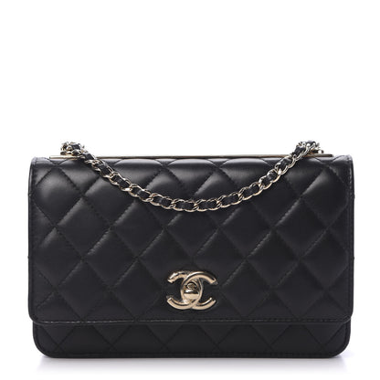 Chanel Lambskin Quilted Trendy CC Wallet On Chain WOC Black 1 of 13