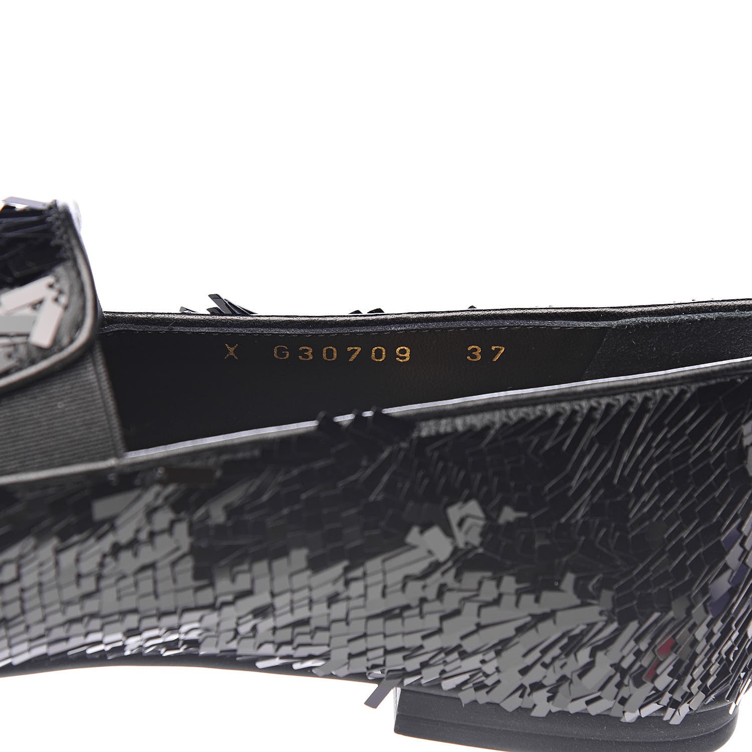 Chanel Sequin CC Loafers 37 Black 7 of 11