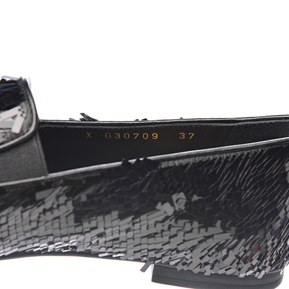 Chanel Sequin CC Loafers 37 Black 7 of 11