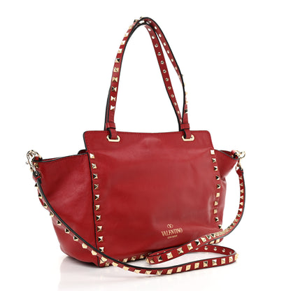 Valentino Garavani Vitello Small Rockstud Tote Rosso Valentino 3 of 9