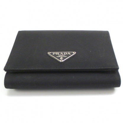 Prada Nylon Leather Tri-fold Wallet Black 4 of 8