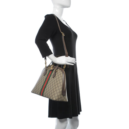 Gucci GG Supreme Monogram Web Medium Ophidia Top Handle Dome Bag Brown 2 of 10