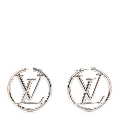 Louis Vuitton Palladium Louise Hoop Earrings Silver 1 of 7