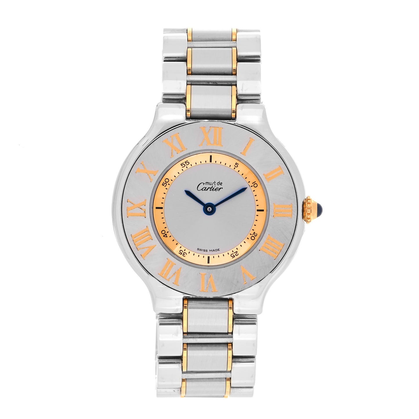 Stainless Steel 18K Yellow Gold 31mm Must De 21 Quartz Watch