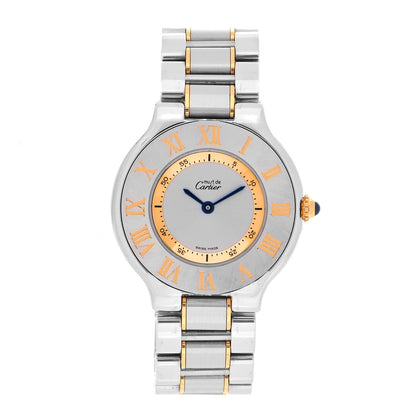 Cartier Stainless Steel 18K Yellow Gold 31mm Must De 21 Quartz Watch 1 of 4
