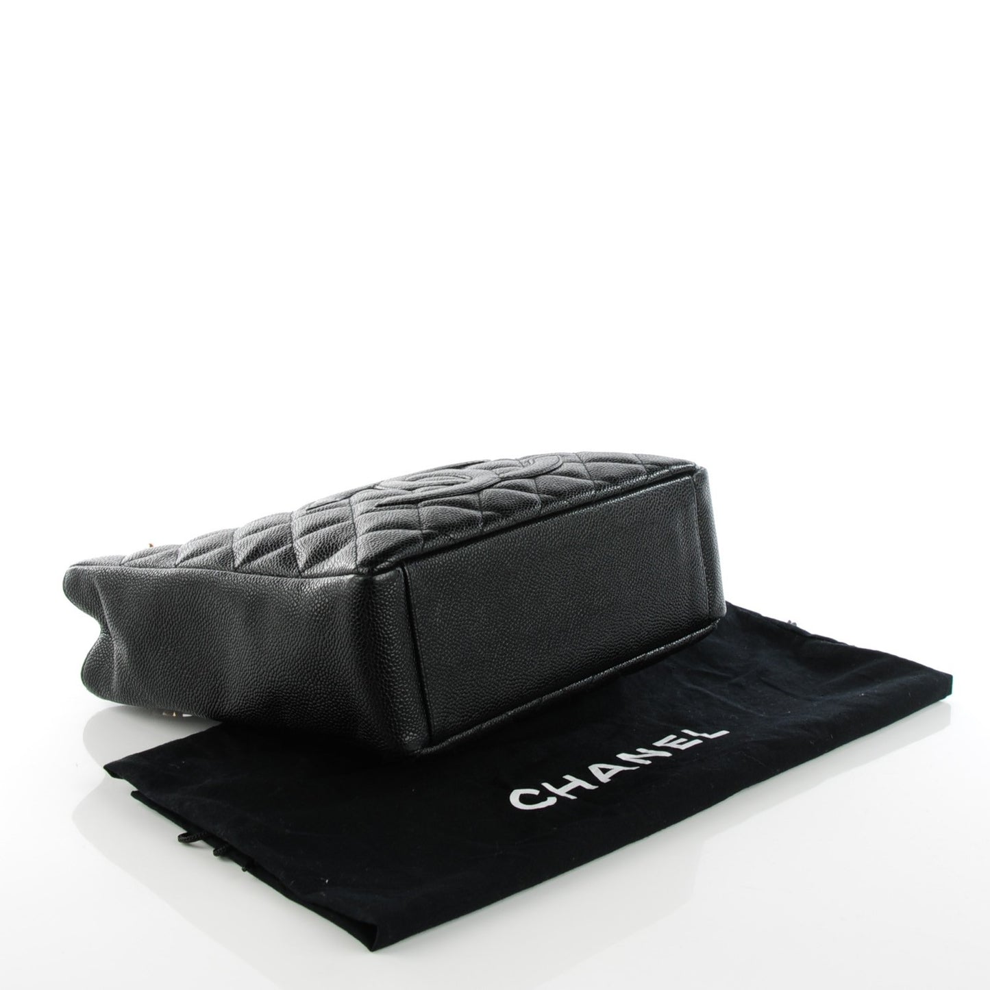 Caviar Quilted Petit Shopping Tote PST Black