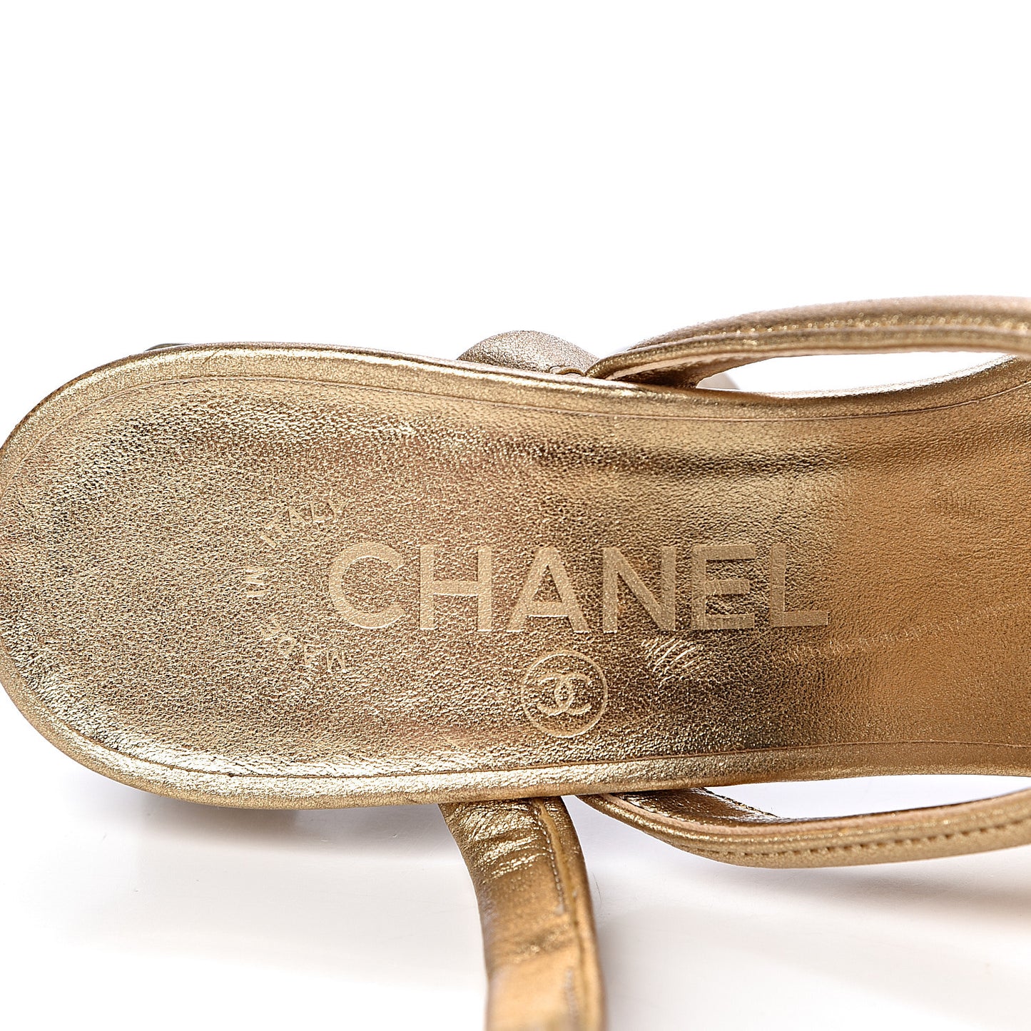 Laminated Lambskin Parthenon Platform Sandals 35 Gold