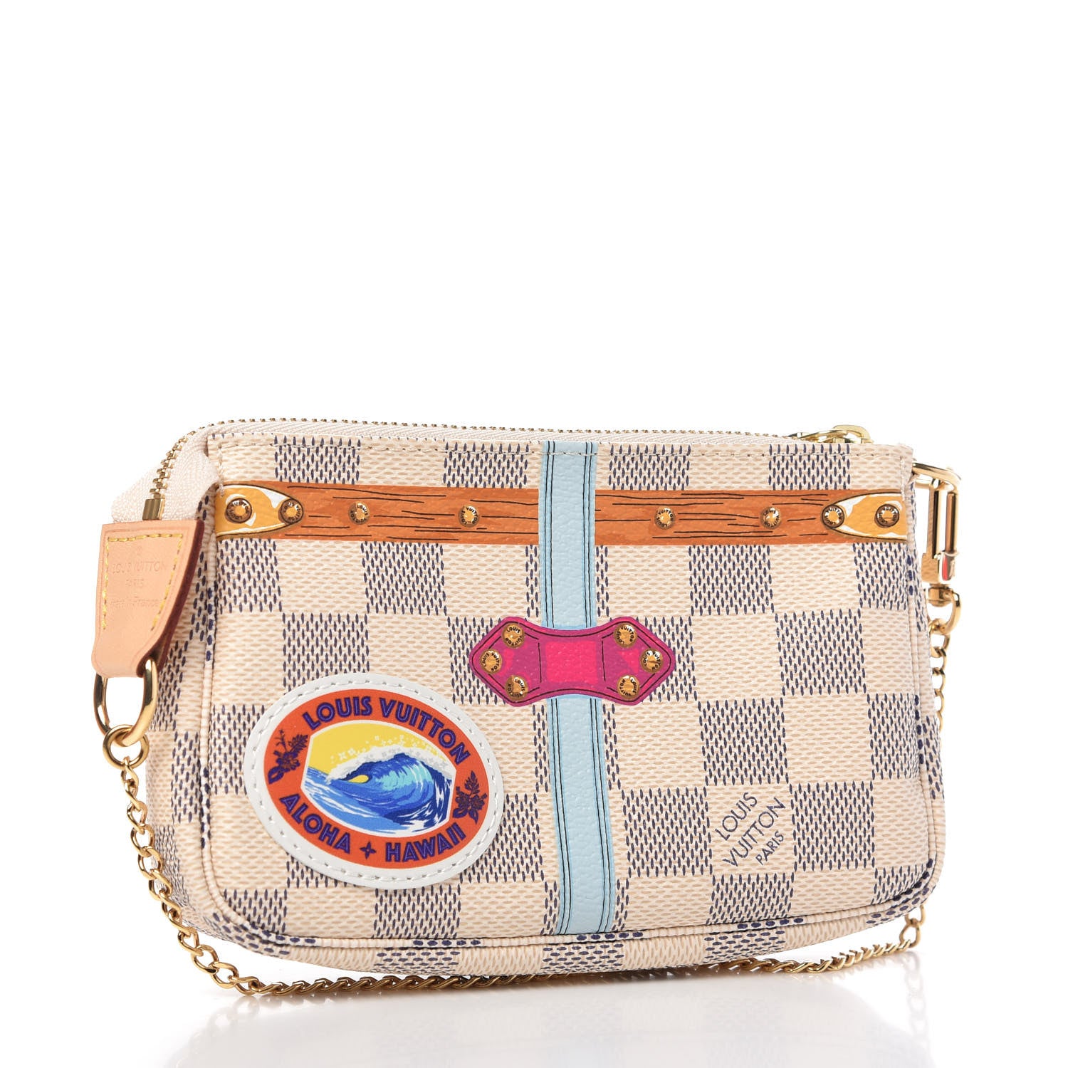 Louis Vuitton Damier Azur Summer Trunks Hawaii Mini Pochette Accessories 2 of 10