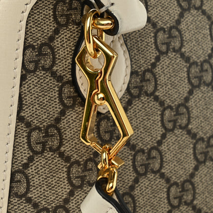 Gucci GG Supreme Monogram Azalea Calfskin Mini Horsebit 1955 Top Handle Bag Beige Ebony Mystic White 12 of 12