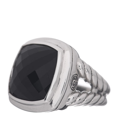 David Yurman Sterling Silver Black Onyx 16mm Albion Ring 57 8 3 of 5