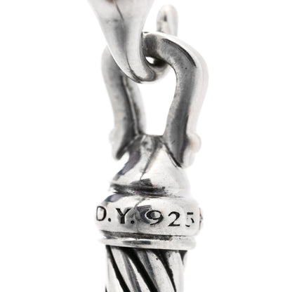 David Yurman Sterling Silver Diamond 5mm Cable Buckle Bracelet 3 of 3