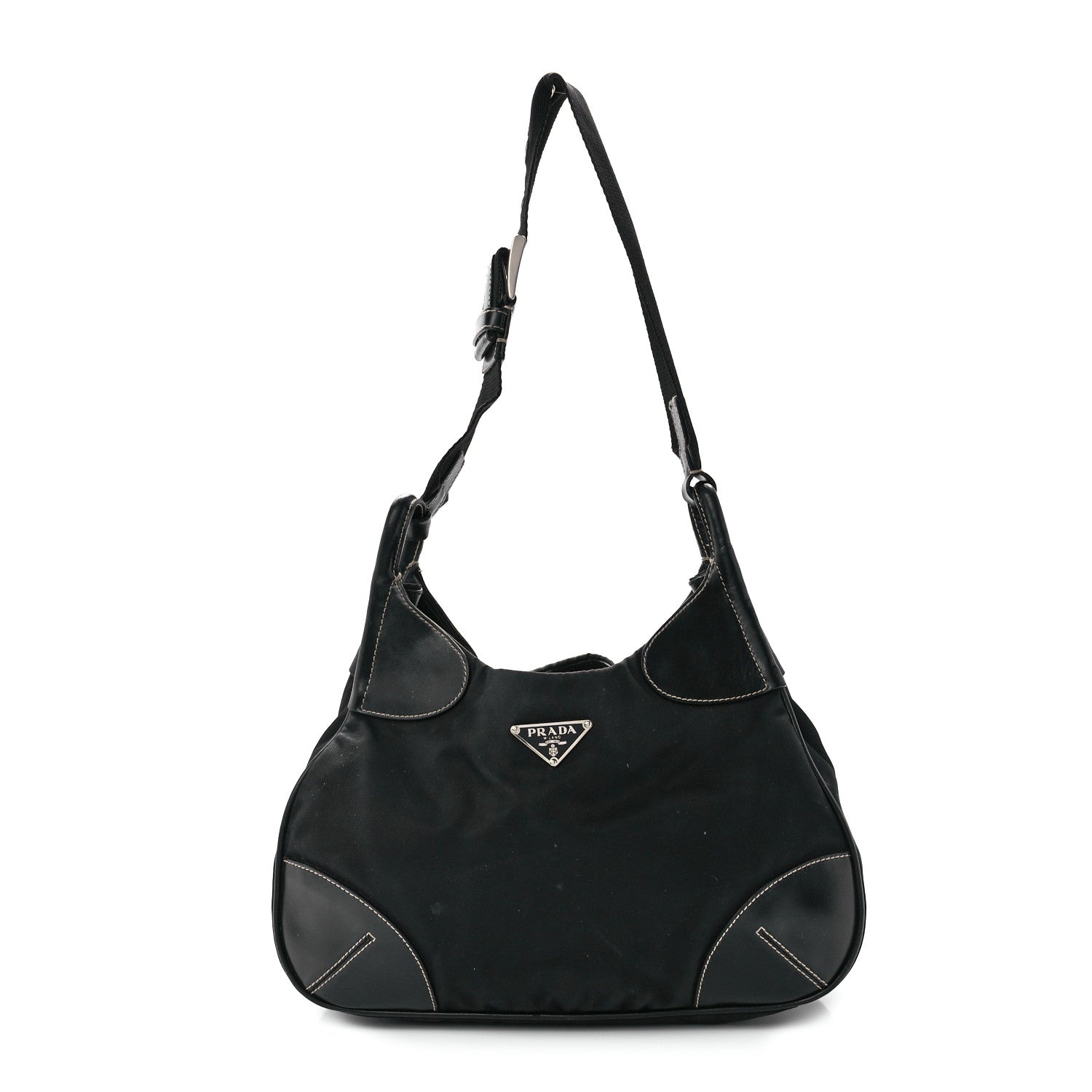 Prada Tessuto Light Nylon Shoulder Bag Black 1 of 12
