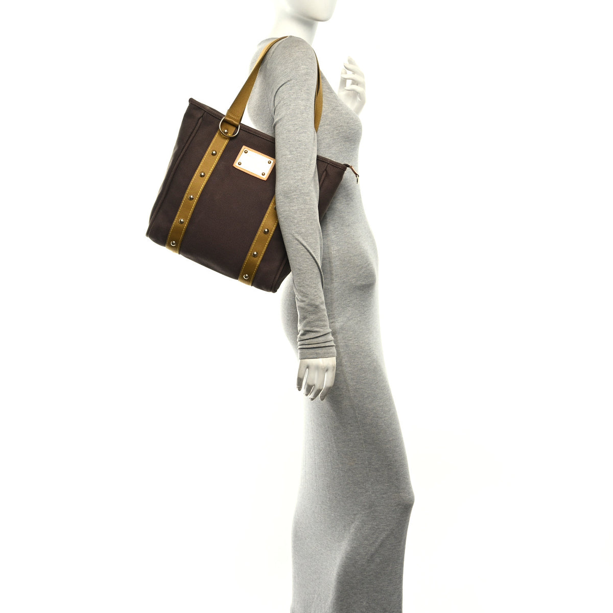 Toile Antigua Cabas MM Brown Kaki