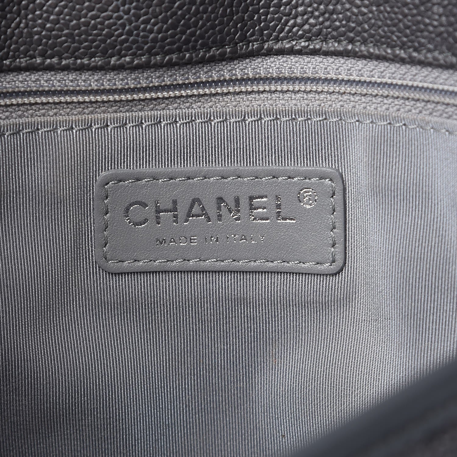 Chanel Caviar Quilted Medium French Riviera Flap Dark Grey 7 of 11