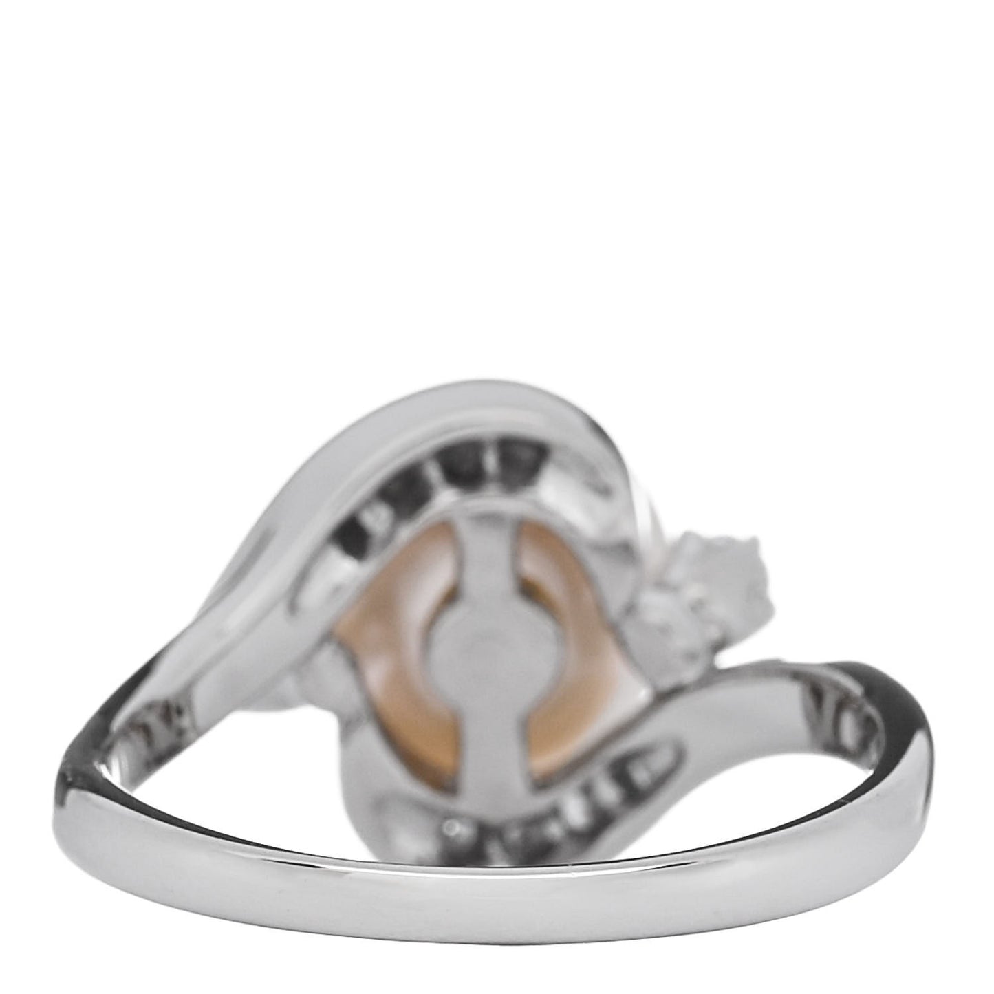 Platinum Diamond Akoya Cultured Pearl 8mm Ring 49 5