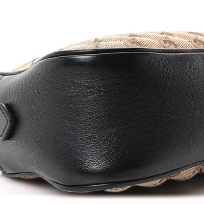 Gucci Monogram Matelasse Diagonal Small GG Marmont Chain Shoulder Bag Beige Black 9 of 10