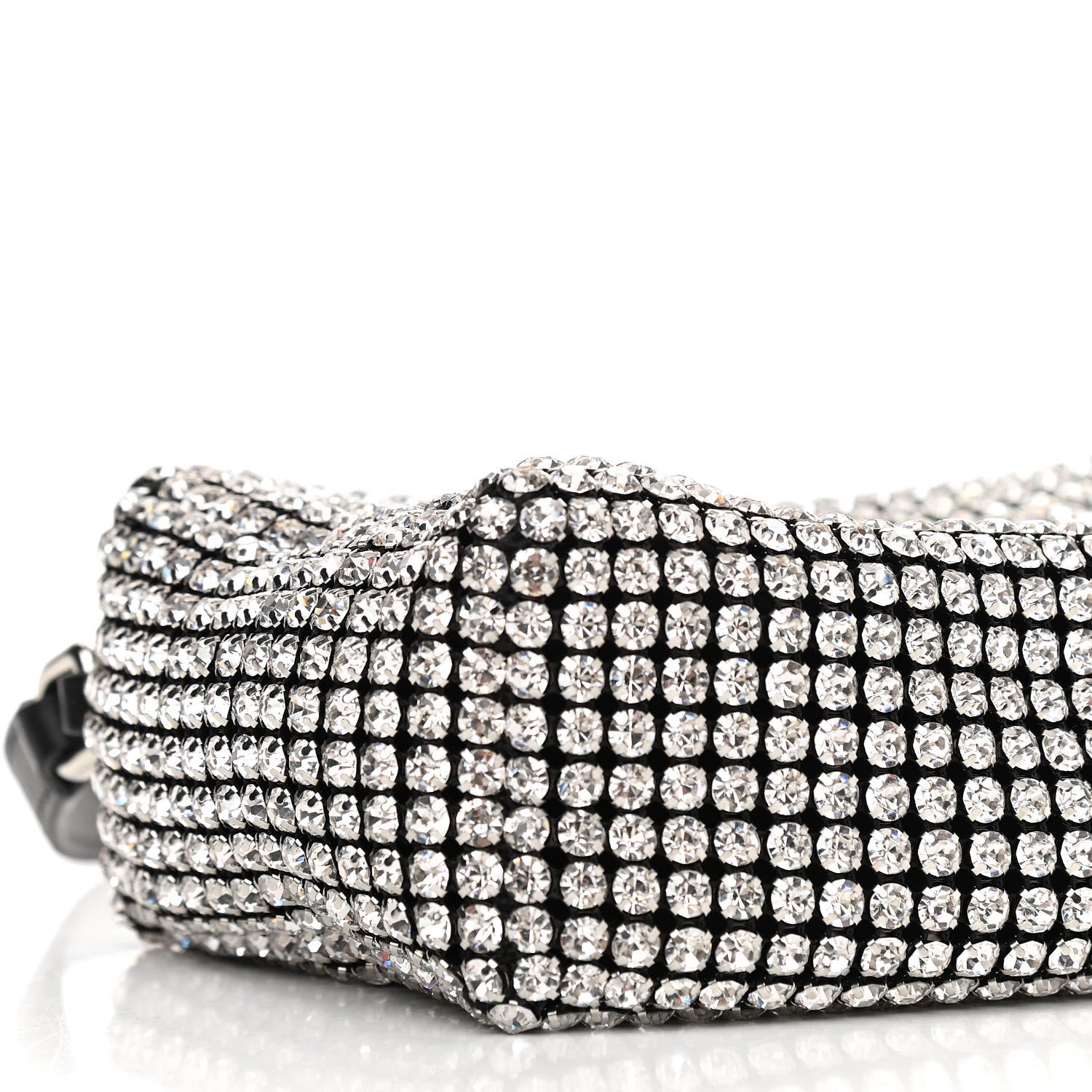 Alexander Wang Mesh Crystal Rhinestone Mini Heiress Pouch Black Silver 8 of 10