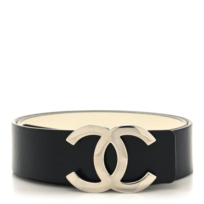 Chanel Calfskin CC Reversible Belt 80/32 Black White 1 of 6