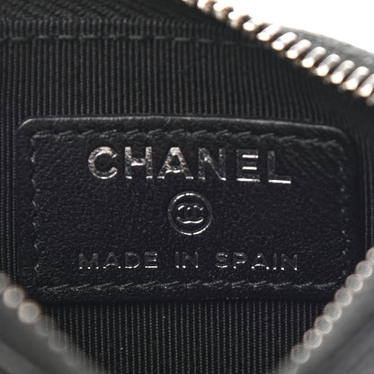 Chanel Iridescent Caviar Quilted CC Zip Card Holder Black 6 of 8